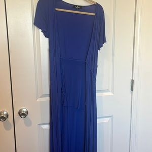 Heart of Marigold Blue Wrap Maxi Dress